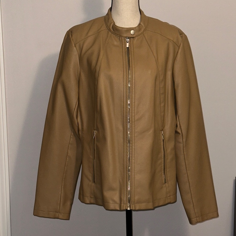 a.n.a Tan Faux Leather Jacket